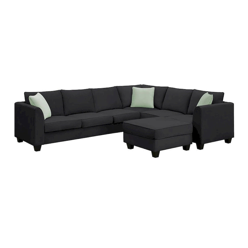 Flexible Combination Module Reversible Sectional Sofa with Ottoman