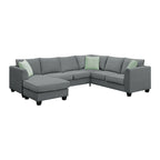 Flexible Combination Module Reversible Sectional Sofa with Ottoman