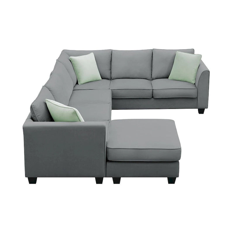 Flexible Combination Module Reversible Sectional Sofa with Ottoman