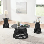 15.75 in. Round Wood Coffee Table, Simple End Table, Solid Wood Side Table for Living Room