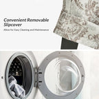 Alethea Upholstered Slipcover Arm Dining Chair with Soild Wood Legs Set of 2 by HULALA HOME