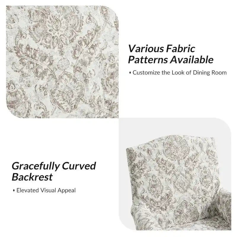 Alethea Upholstered Slipcover Arm Dining Chair with Soild Wood Legs Set of 2 by HULALA HOME