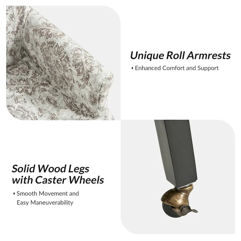 Alethea Upholstered Slipcover Arm Dining Chair with Soild Wood Legs Set of 2 by HULALA HOME