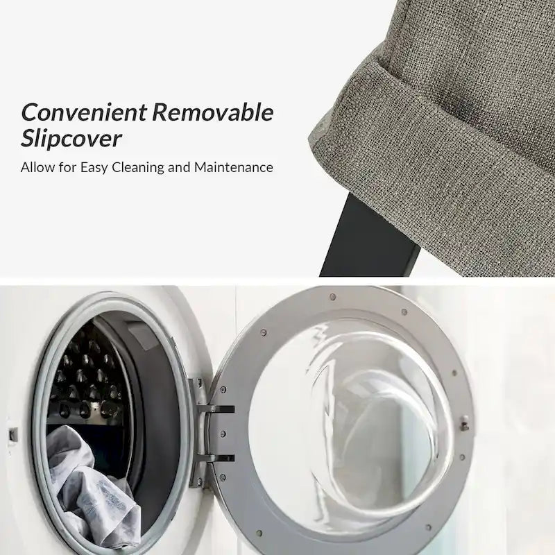 Alethea Upholstered Slipcover Arm Dining Chair with Soild Wood Legs Set of 2 by HULALA HOME