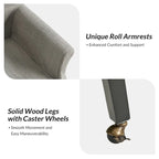 Alethea Upholstered Slipcover Arm Dining Chair with Soild Wood Legs Set of 2 by HULALA HOME