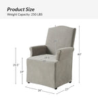 Alethea Upholstered Slipcover Arm Dining Chair with Soild Wood Legs Set of 2 by HULALA HOME
