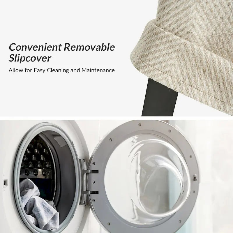 Alethea Upholstered Slipcover Arm Dining Chair with Soild Wood Legs Set of 2 by HULALA HOME