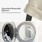 Alethea Upholstered Slipcover Arm Dining Chair with Soild Wood Legs Set of 2 by HULALA HOME