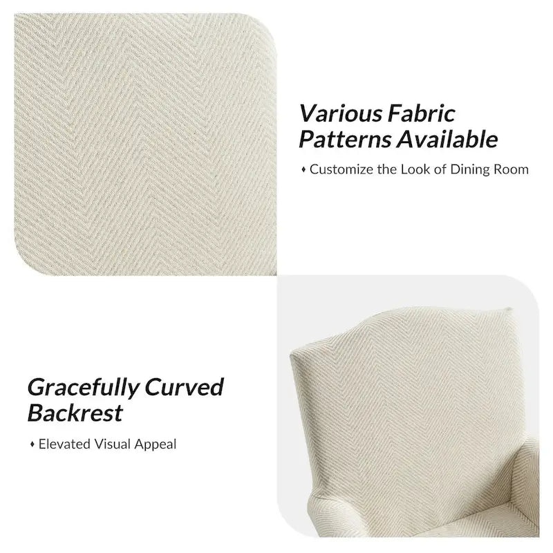 Alethea Upholstered Slipcover Arm Dining Chair with Soild Wood Legs Set of 2 by HULALA HOME