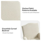 Alethea Upholstered Slipcover Arm Dining Chair with Soild Wood Legs Set of 2 by HULALA HOME