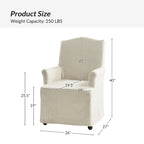 Alethea Upholstered Slipcover Arm Dining Chair with Soild Wood Legs Set of 2 by HULALA HOME