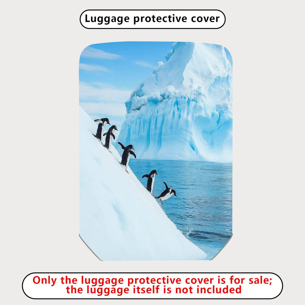 1-Piece Penguin Iceberg Ocean Winter Landscape Nature  Suitcase Luggage Cover, Stretch Protective Sleeve