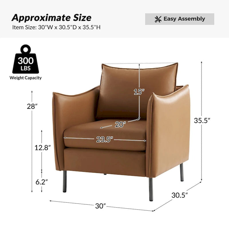 Christopher Modern Anti-scratch Fabric Armchair with Black Metal Legs Set of 2 by HULALA HOME