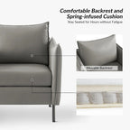 Christopher Modern Anti-scratch Fabric Armchair with Black Metal Legs Set of 2 by HULALA HOME