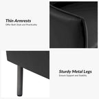 Christopher Modern Anti-scratch Fabric Armchair with Black Metal Legs Set of 2 by HULALA HOME