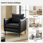 Christopher Modern Anti-scratch Fabric Armchair with Black Metal Legs Set of 2 by HULALA HOME