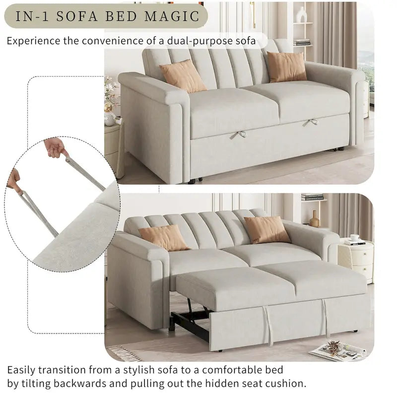 Convertible Soft Cushion Sofa Pull Bed