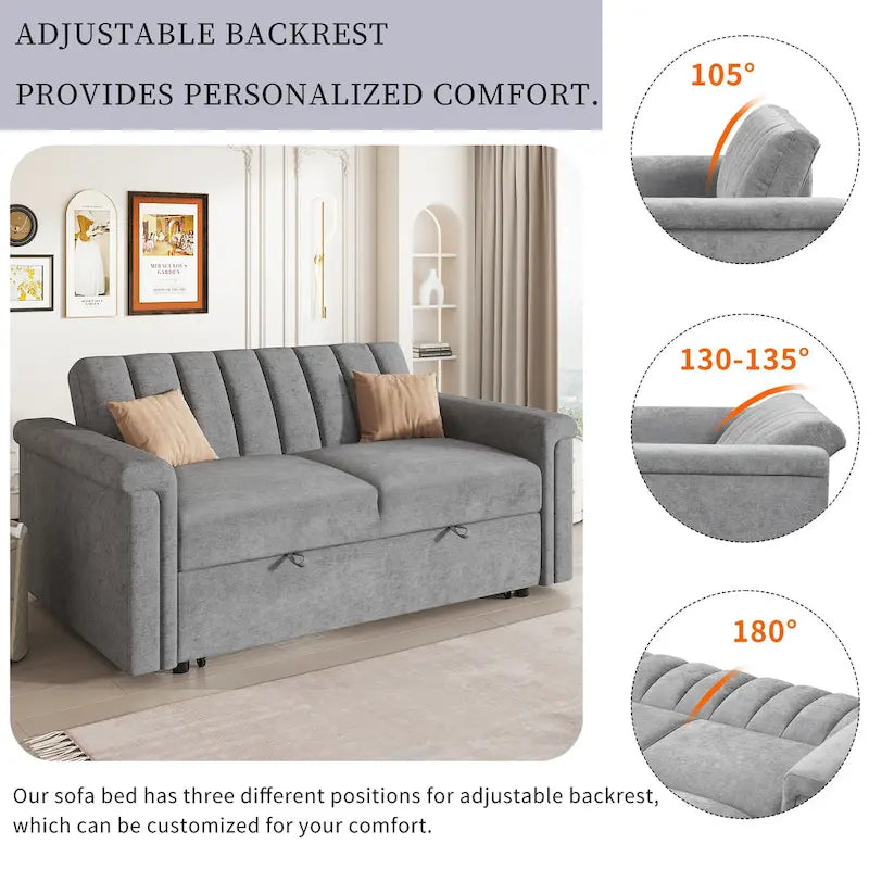 Convertible Soft Cushion Sofa Pull Bed