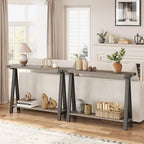 2-Tier Sofa Table, Entryway Table with Storage Shelf