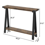 2-Tier Sofa Table, Entryway Table with Storage Shelf