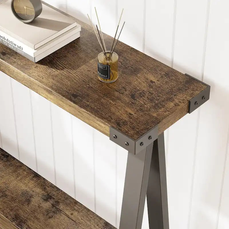 2-Tier Sofa Table, Entryway Table with Storage Shelf