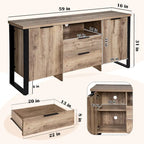 2 Door 2 Drawer Storage Cabinet and TV Stand