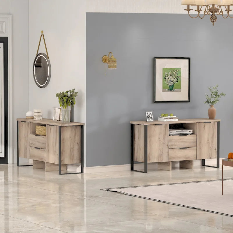 2 Door 2 Drawer Storage Cabinet and TV Stand