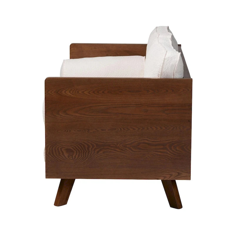 Uriel Mid-Century Modern Boucle Fabric Sofa