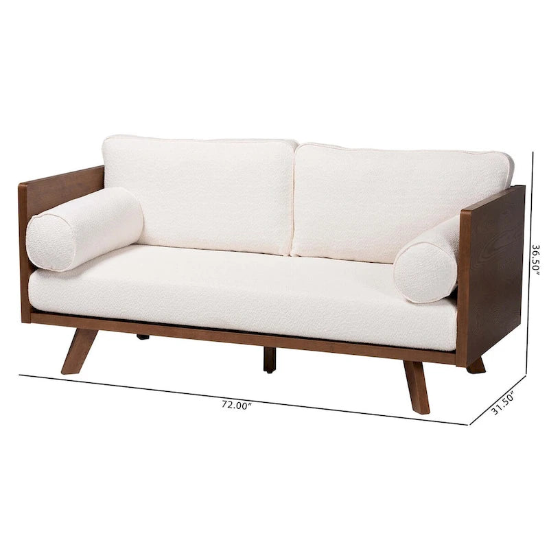 Uriel Mid-Century Modern Boucle Fabric Sofa