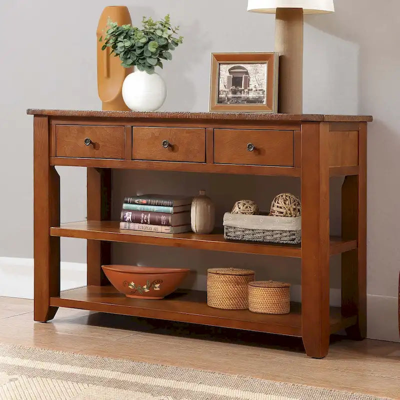 48 Solid Pine Wood Top Console table