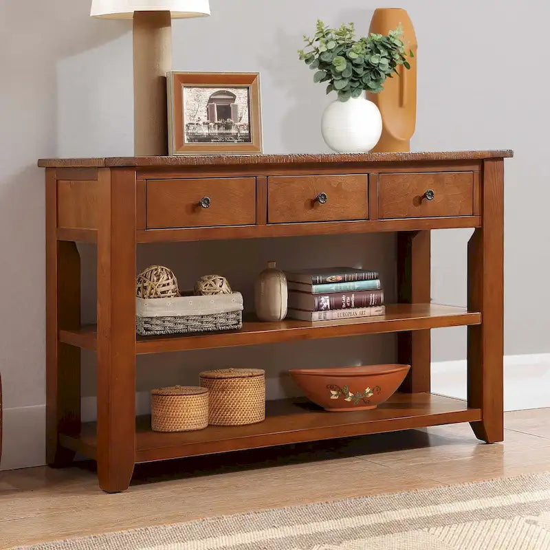 48 Solid Pine Wood Top Console table