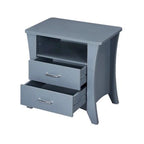 Accent Table with 2 Drawers and Open Compartment, Gray