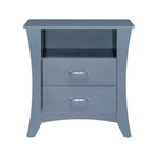 Accent Table with 2 Drawers and Open Compartment, Gray