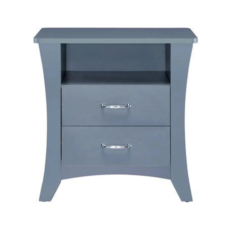 Accent Table with 2 Drawers and Open Compartment, Gray