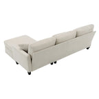 Modern L-shaped Corduroy Sofa with Reversible Chaise by Harper&Bright Designs