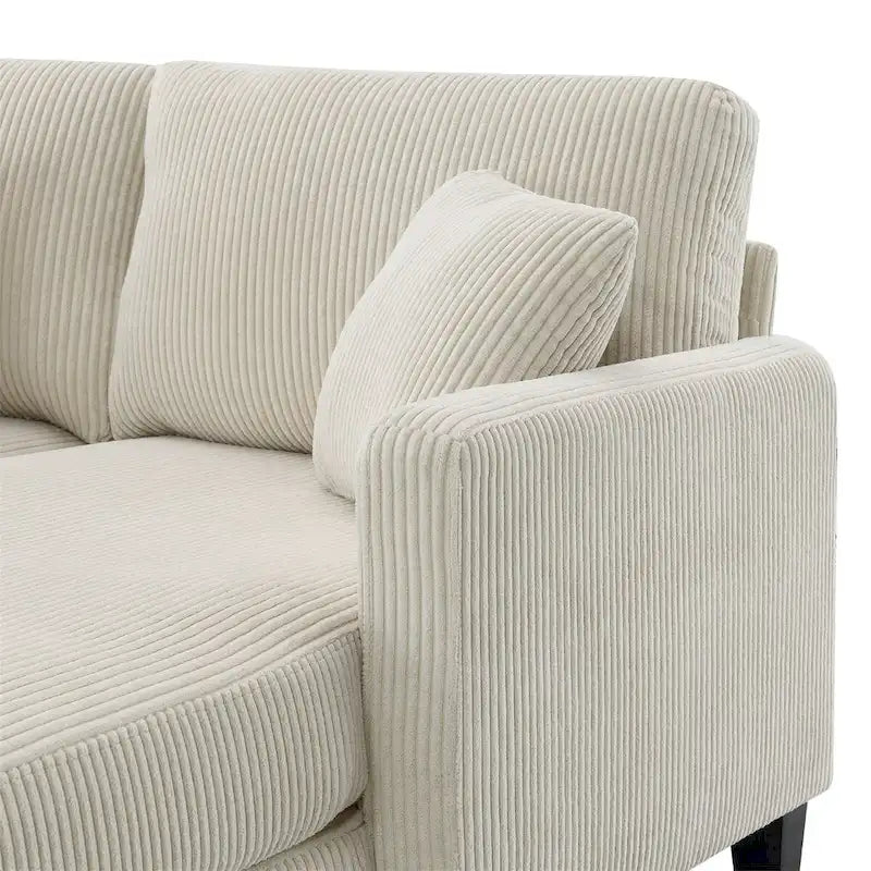 Modern L-shaped Corduroy Sofa with Reversible Chaise by Harper&Bright Designs