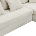 Modern L-shaped Corduroy Sofa with Reversible Chaise by Harper&Bright Designs