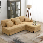 Modern L-shaped Corduroy Sofa with Reversible Chaise by Harper&Bright Designs