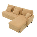 Modern L-shaped Corduroy Sofa with Reversible Chaise by Harper&Bright Designs