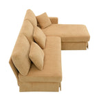 Modern L-shaped Corduroy Sofa with Reversible Chaise by Harper&Bright Designs