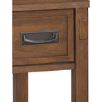 1 Drawer Chair Side End Table with Open Bottom Shelf, Brown