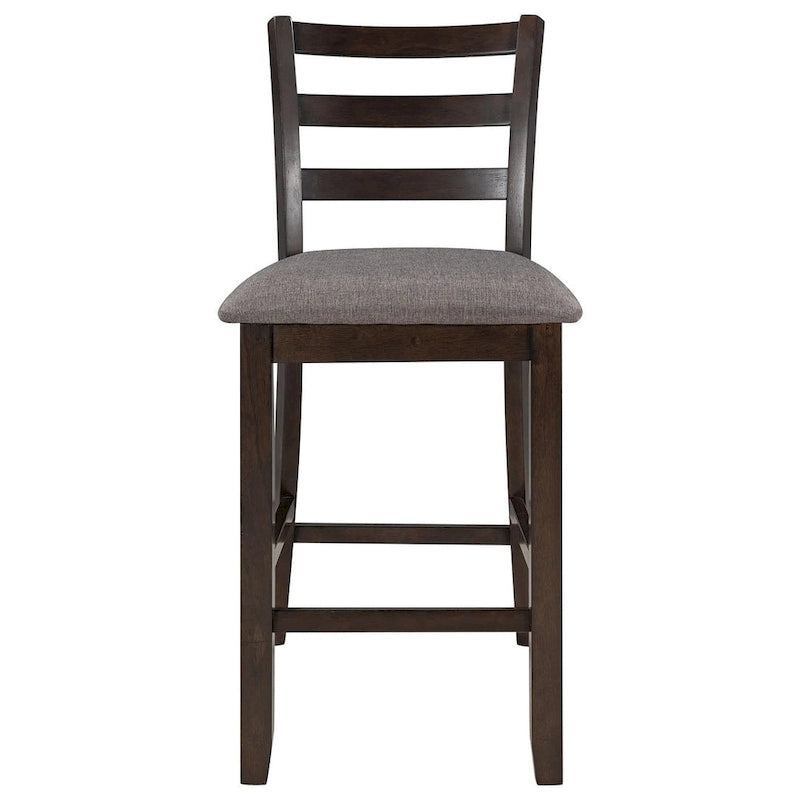 5 PCS Wooden Counter Height Dining Set with Padded Chairs and Storage Shelving