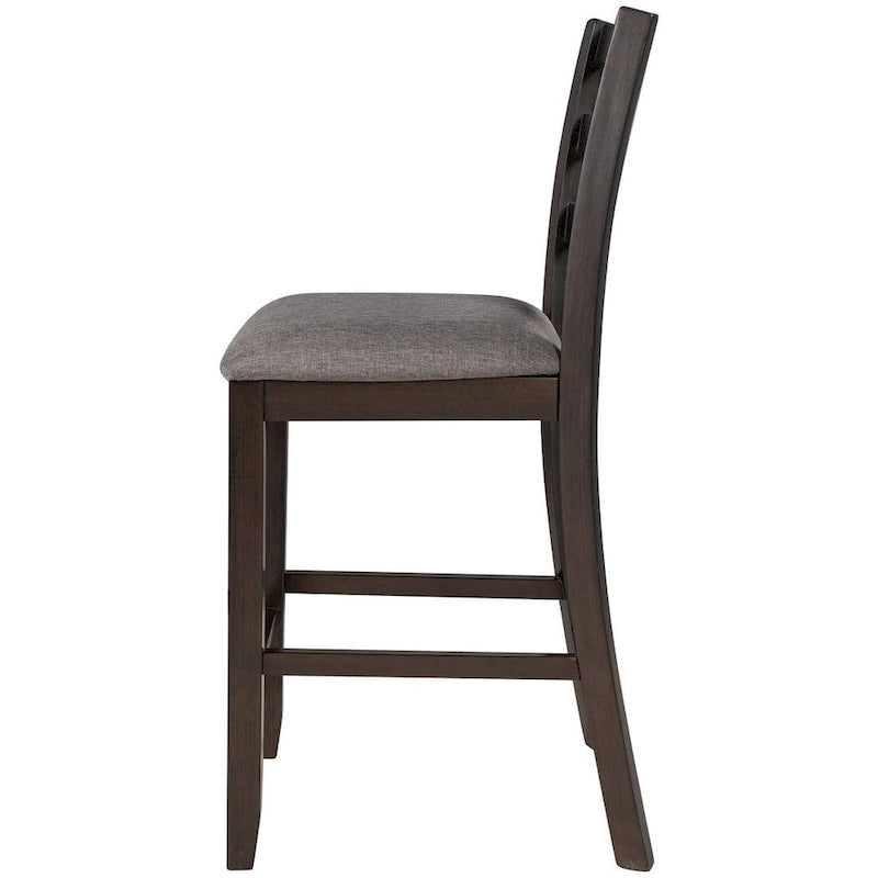 5 PCS Wooden Counter Height Dining Set with Padded Chairs and Storage Shelving