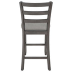 5 PCS Wooden Counter Height Dining Set with Padded Chairs and Storage Shelving