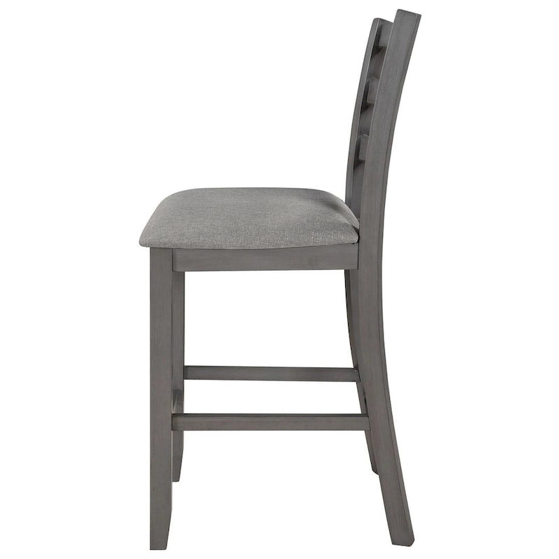 5 PCS Wooden Counter Height Dining Set with Padded Chairs and Storage Shelving