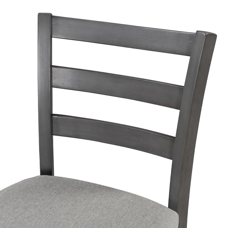 5 PCS Wooden Counter Height Dining Set with Padded Chairs and Storage Shelving