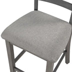 5 PCS Wooden Counter Height Dining Set with Padded Chairs and Storage Shelving