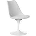Mid-Century Modern Swivel Tulip Side Chair with Comfortable Cushioned Seat, White Polypropylene Accent Side Chair