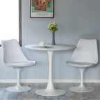 Mid-Century Modern Swivel Tulip Side Chair with Comfortable Cushioned Seat, White Polypropylene Accent Side Chair