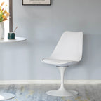 Mid-Century Modern Swivel Tulip Side Chair with Comfortable Cushioned Seat, White Polypropylene Accent Side Chair
